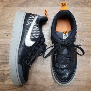 Nike Air Force 1 LV8 2 GS Black Grey Under Construction BQ5484 001 Sz 6